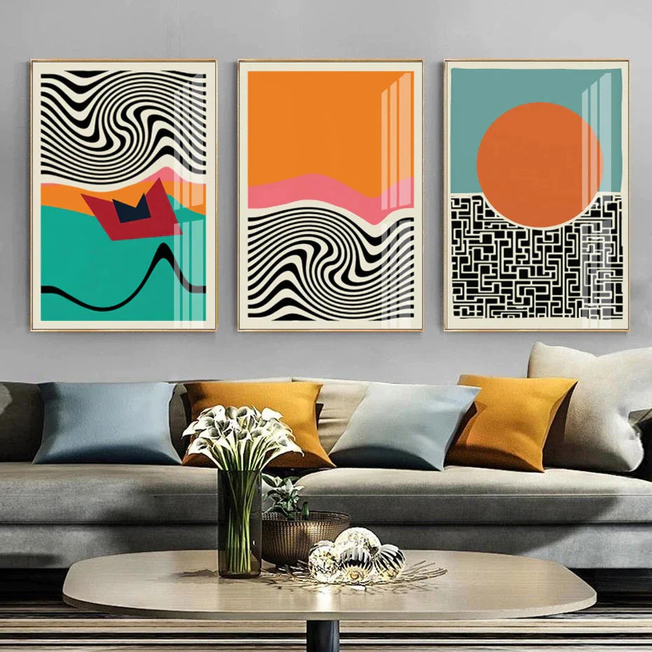 Abstract Color Blocks: Mid Century Modern Poster