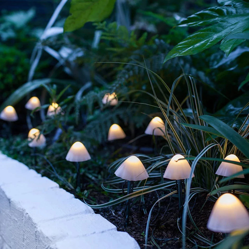 Solar Mushroom LED String Lights