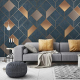 Geometric Harmony: Custom 3D Wall Mural